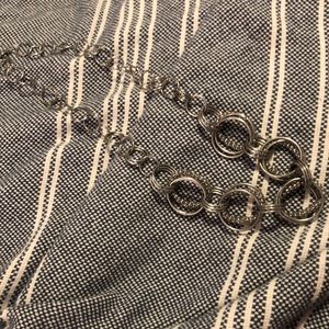 Silver large chain necklace